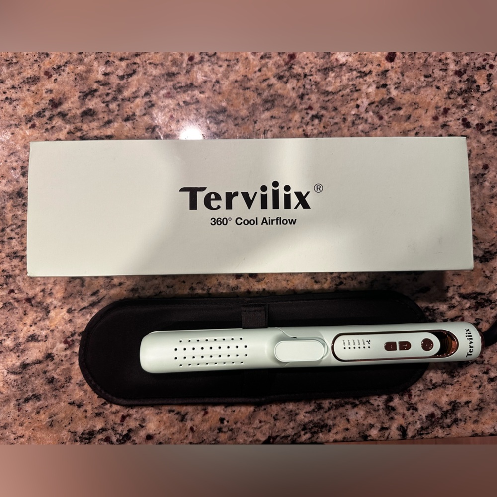 Terviix 360° Cool Airflow Flat Iron Hair Straightener NEW in Box w/ Heat Mat